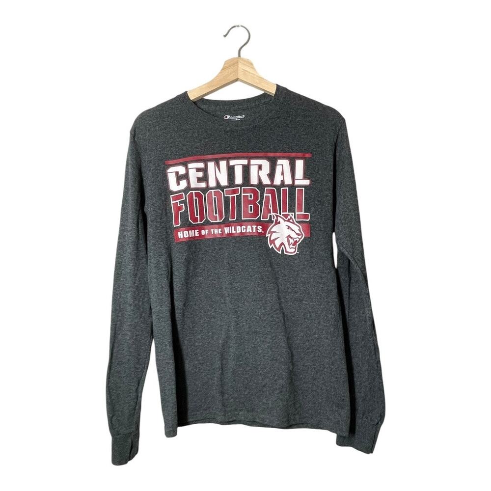 CWU Wildcats Football Central Washington University Men T-Shirt Small LS Gray